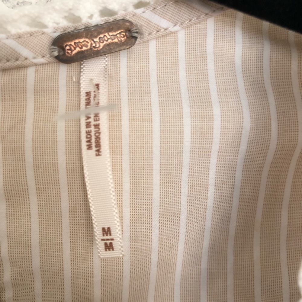 NWOT Free People Good Feels Striped Peplum Top Sz medium sleeveless summer - Picture 7 of 15